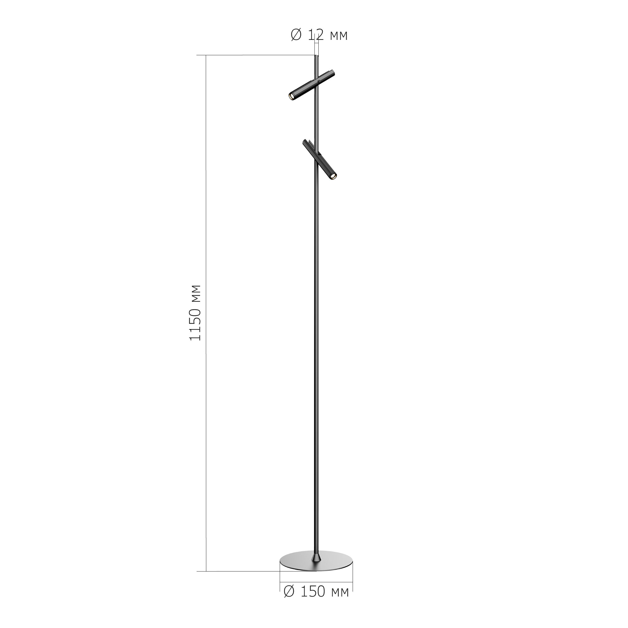 SL6210.405.02 Светильник напольный ST-Luce Черный/Черный, Золотистый LED 2*3W 3000K LILT