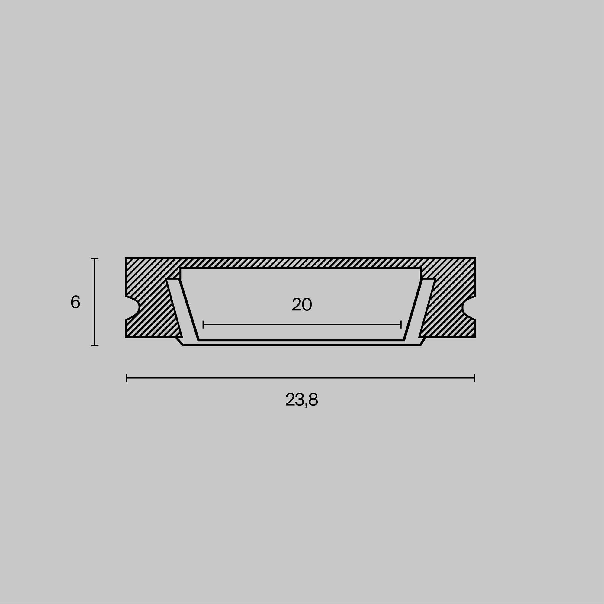 Профиль Led Strip ALM002S-2M