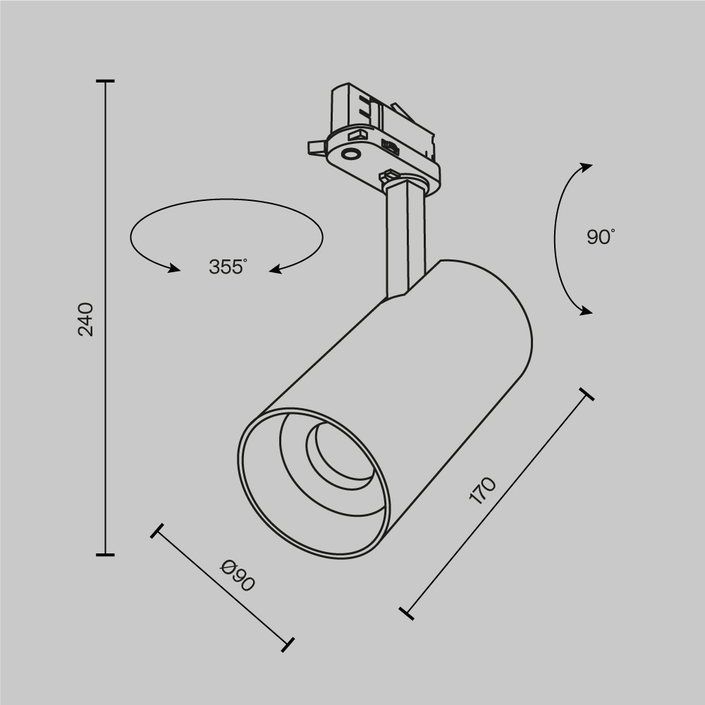 Трековый светильник Technical TR197-3-40WCCT-M-B