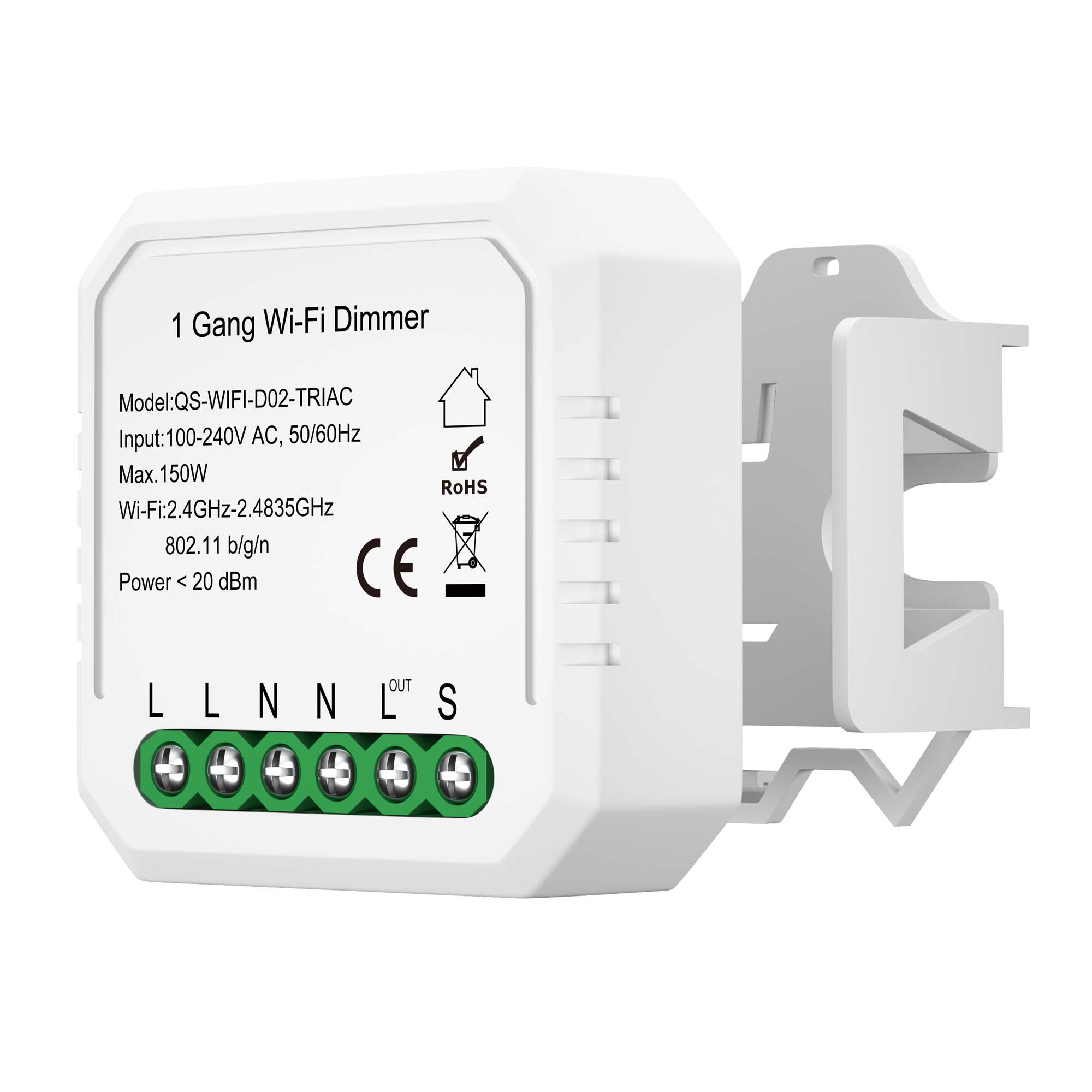 ST9000.500.01C WI-FI реле 1 канал,250W, IP20, L46xW46xH18, 230V, Белый AROUND