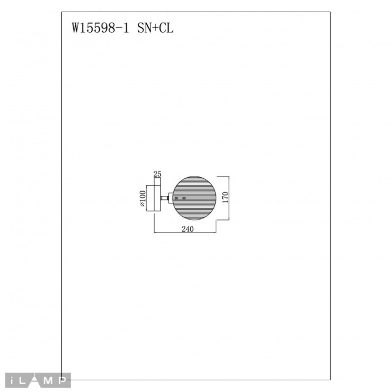 Бра iLamp W15598-1 SN+CL