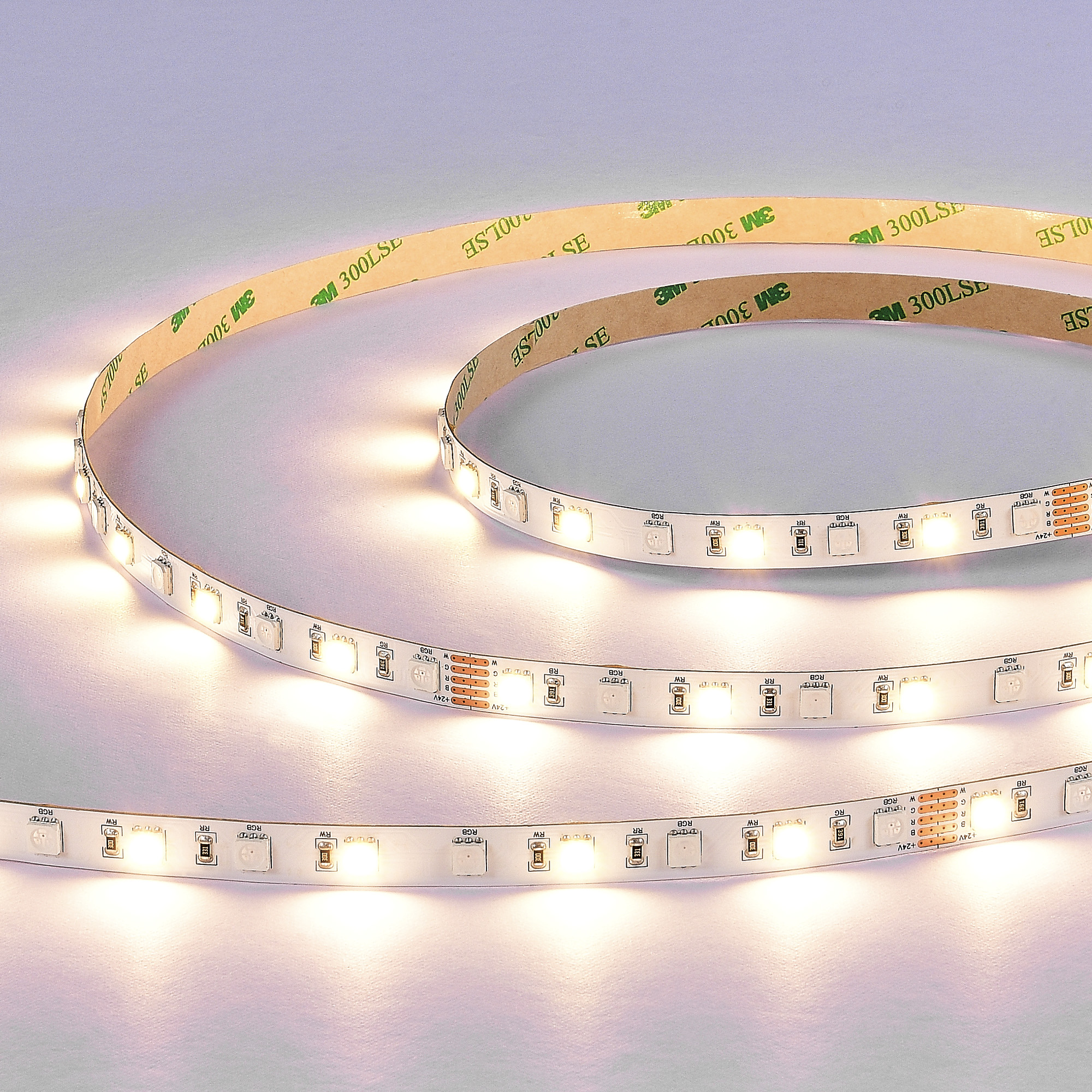 ST019.318.20RGBW Светодиодная лента SMD5050  - 17.28W/M 3000K+RGB 300Lm Ra>90 IP20 L5000xW10xH- 24V Светодиодные ленты