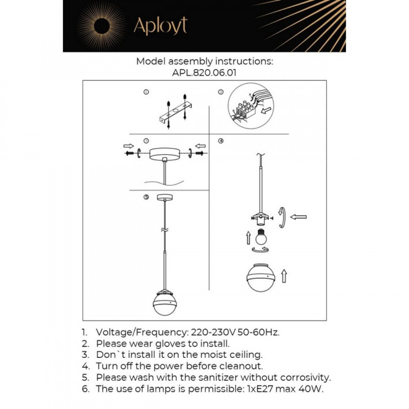 Подвесной светильник APLOYT APL.820.06.01