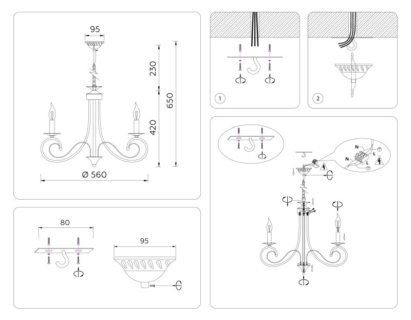 Подвесная люстра Ambrella Light TR9606