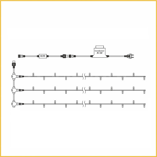 LED гирлянда на деревья TEAMPROF TPF-S3*20F-B/W