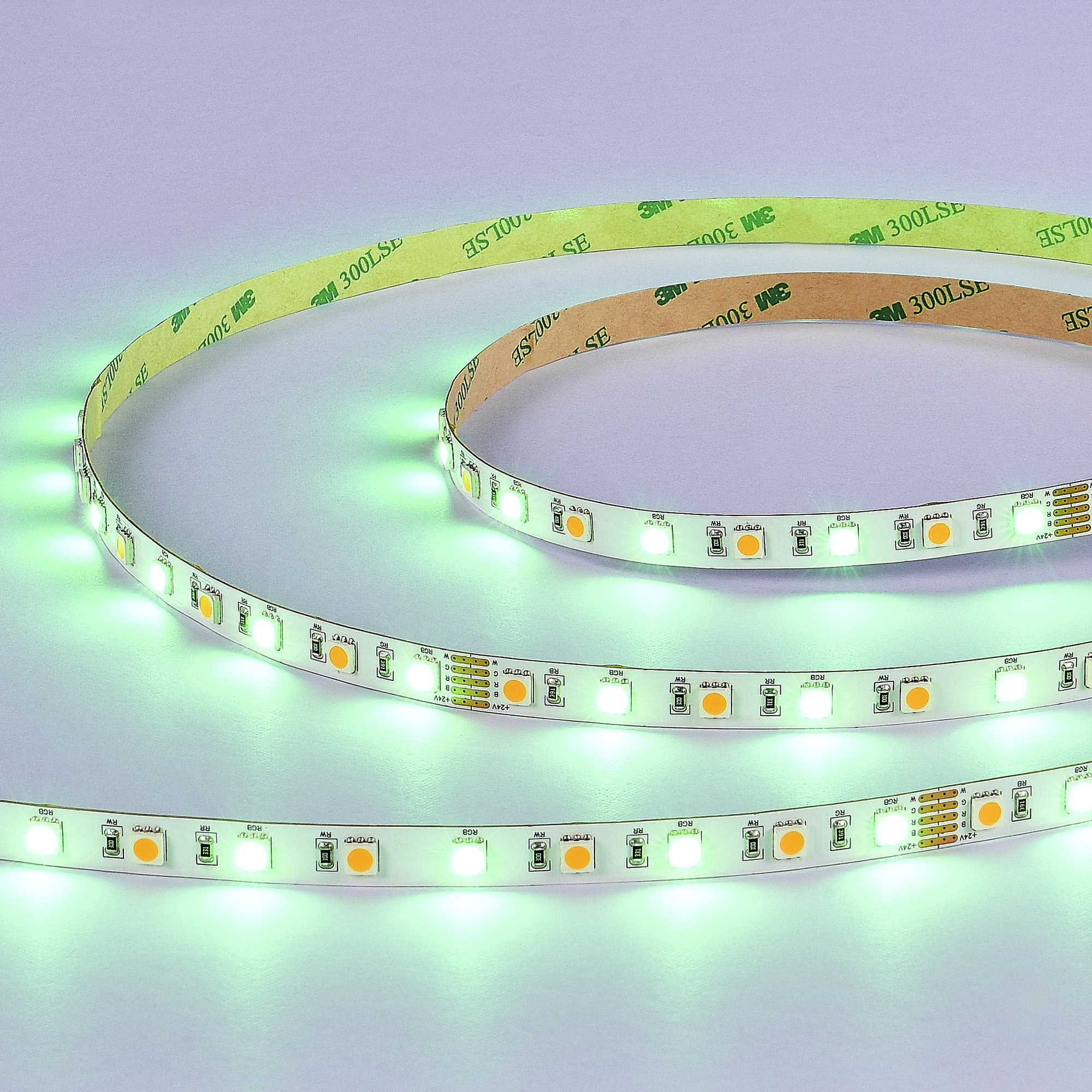 ST019.318.20RGBW Светодиодная лента SMD5050  - 17.28W/M 3000K+RGB 300Lm Ra>90 IP20 L5000xW10xH- 24V Светодиодные ленты