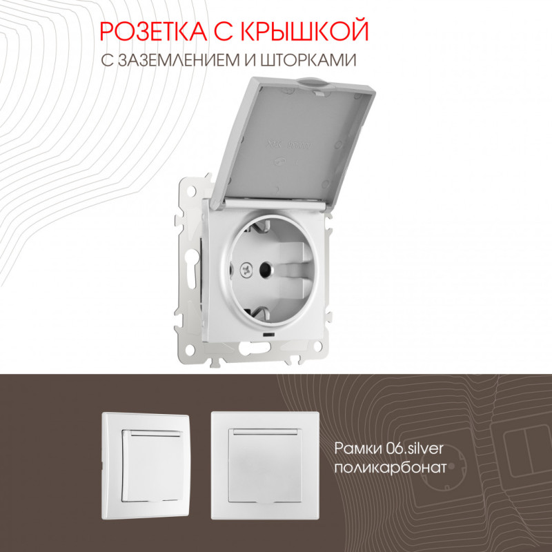 Розетка Arte Milano 206.41-1.silver