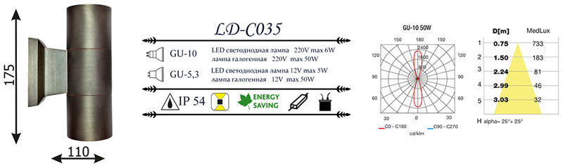 Светильник настенный LD-Lighting LD-C035