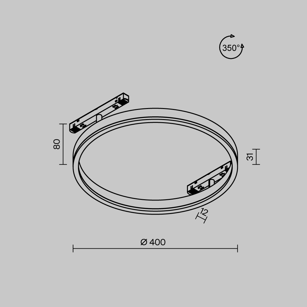 Трековый светильник Technical TR227-2-24W4K-B
