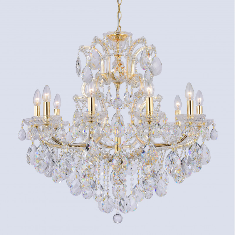 Подвесная люстра Crystal Lux ISABEL SP11 GOLD/TRANSPARENT