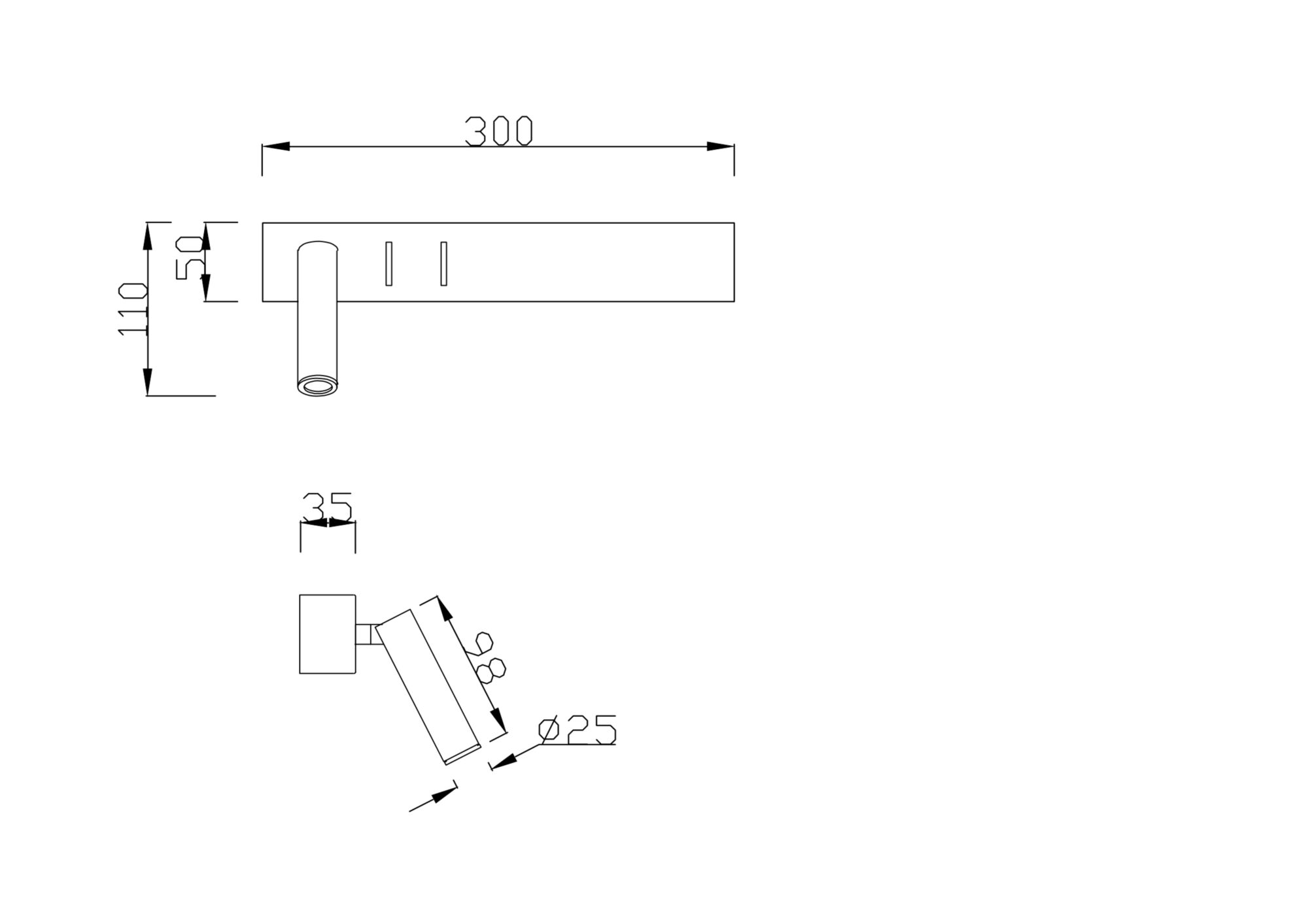 Настенный светильник (бра) Technical C031WL-L8B3K