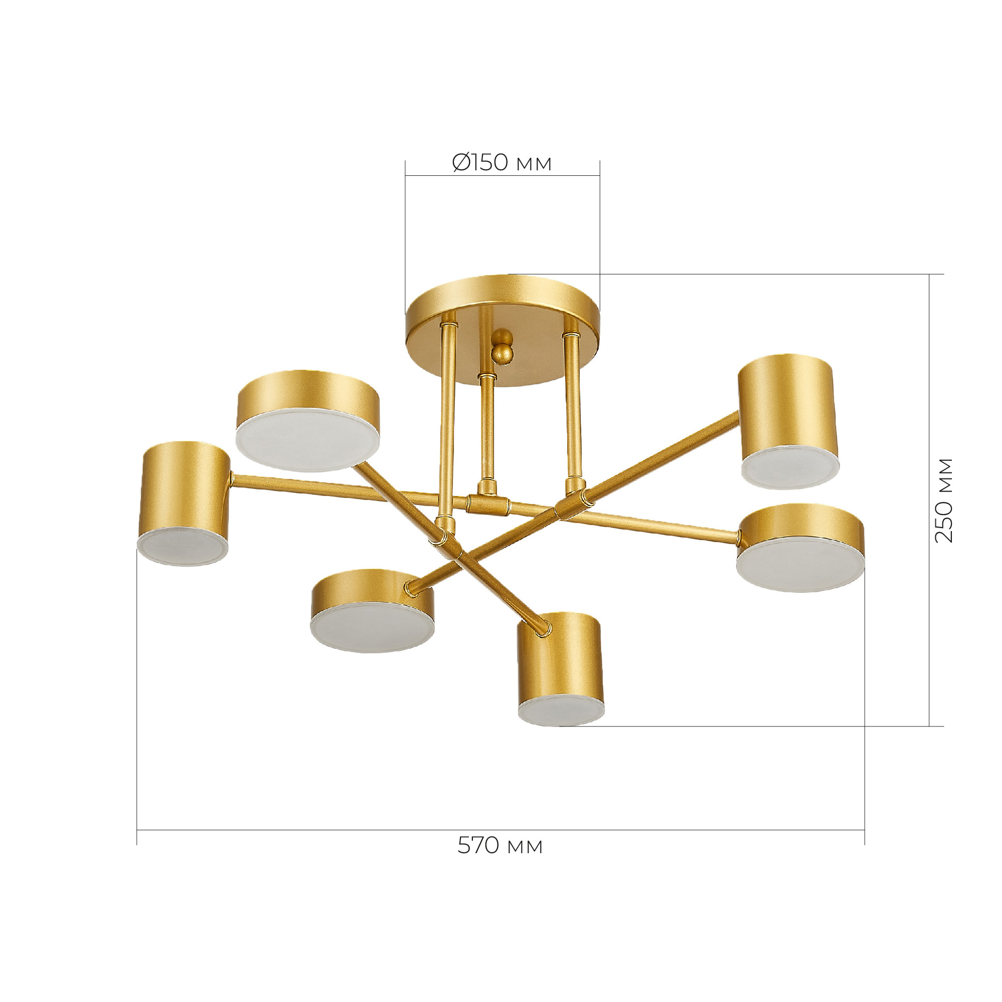 SLE201022-06 Светильник потолочный Золотистый/Золотистый LED 6*7W 4000K NOBEL