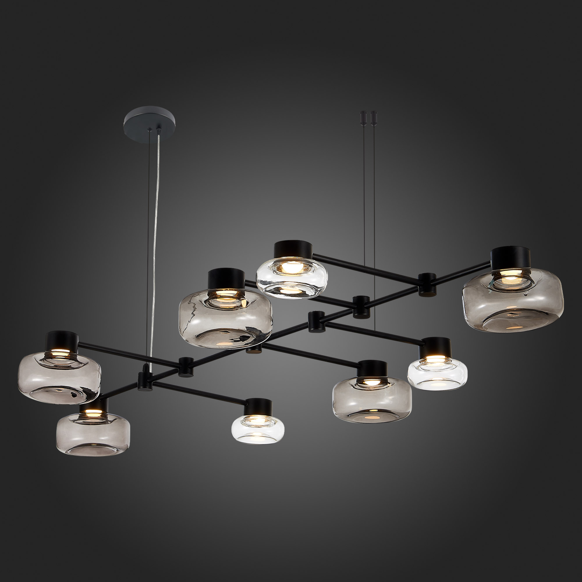 SL6005.403.08 Светильник подвесной ST-Luce Черный/Дымчатый, Прозрачный LED 8*3W 3000K VALLO