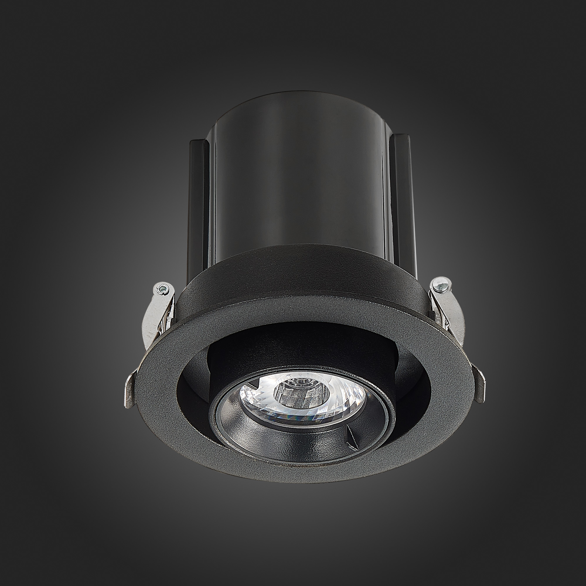 ST702.338.12 Св-к встр. Черный LED 1*12W 3000K 900Lm Ra80 24° IP20 D90xH92 180-240V Встраиваемые светильники