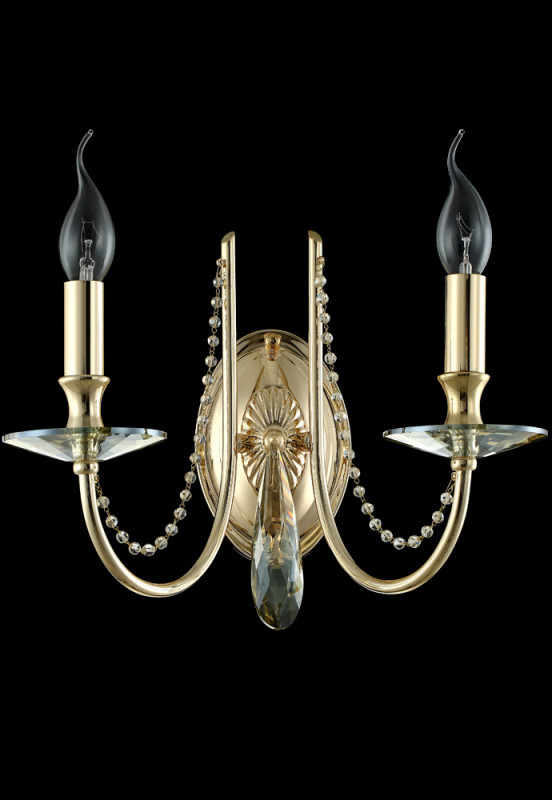 Бра Crystal Lux VICTORIA AP2 GOLD/AMBER