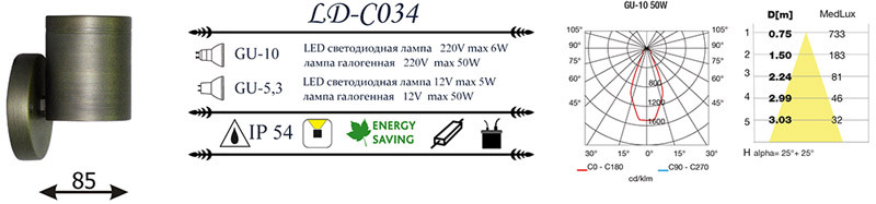 Светильник настенный LD-Lighting LD-C034