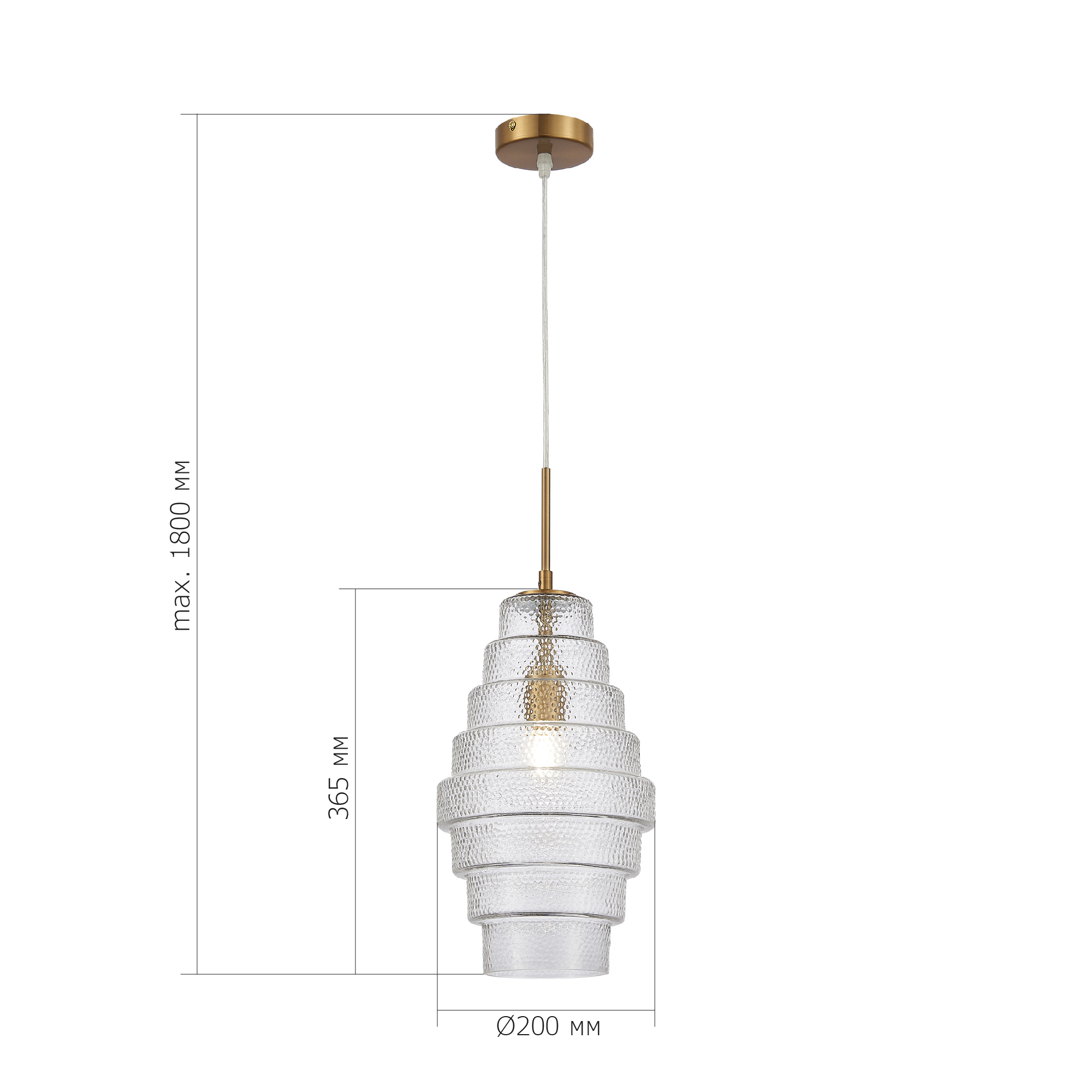 SL1001.213.01 Подвес ST-Luce Латунь/Прозрачный E27 1*40W REXITE