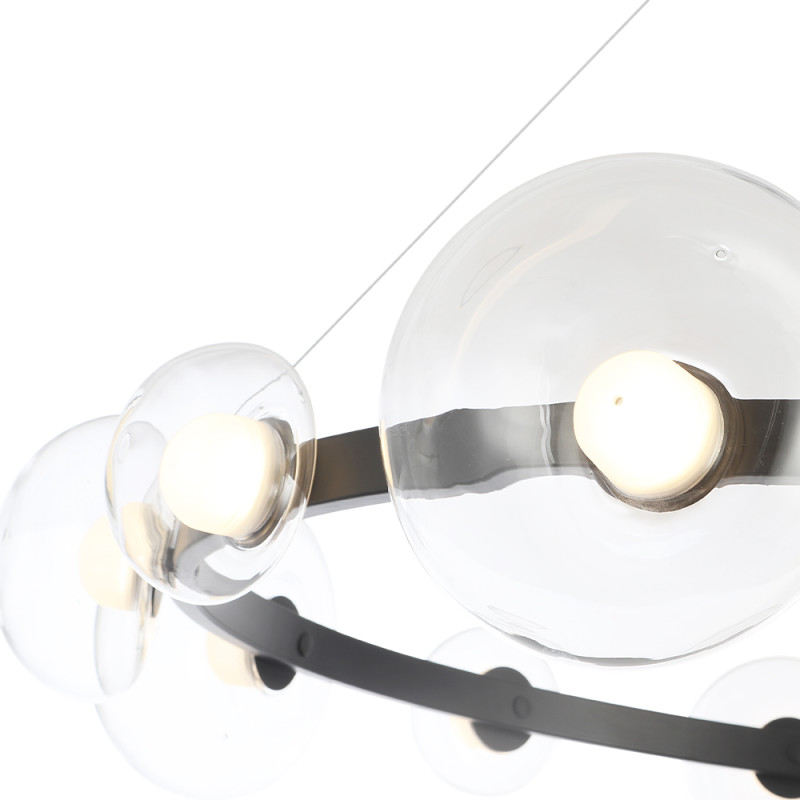 Подвесная люстра Crystal Lux BOSQUE SP12 BLACK/TRANSPARENT