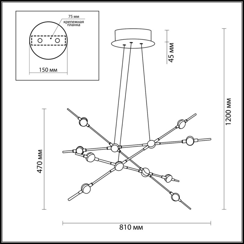 Подвесной светильник Odeon Light 3906/48L