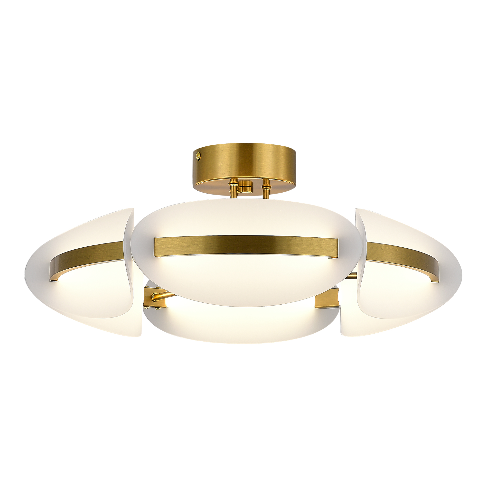 SL1304.302.45 Светильник потолочный ST-Luce латунь/белый LED 1*45W 3000K ETOILE