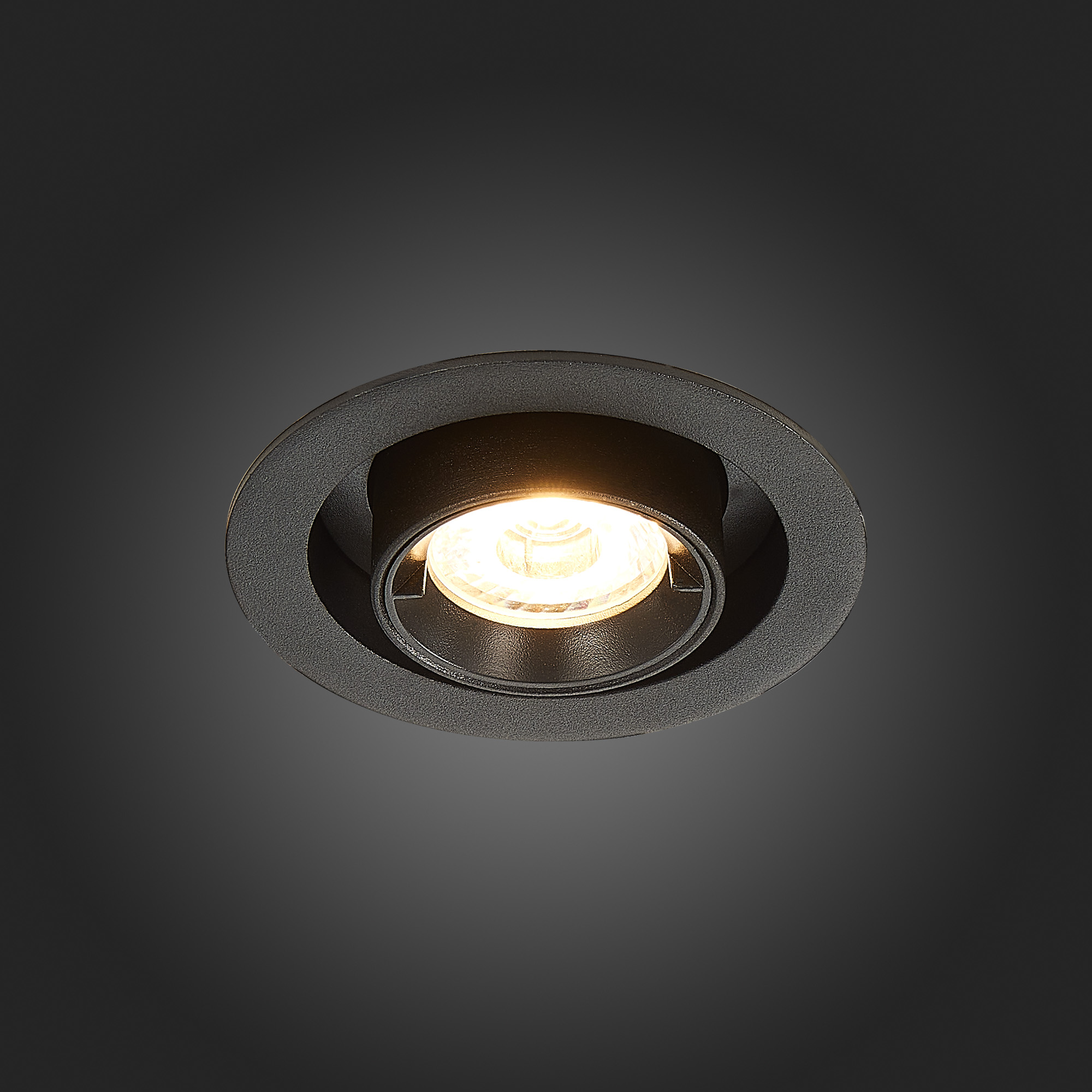 ST702.338.12 Св-к встр. Черный LED 1*12W 3000K 900Lm Ra80 24° IP20 D90xH92 180-240V Встраиваемые светильники
