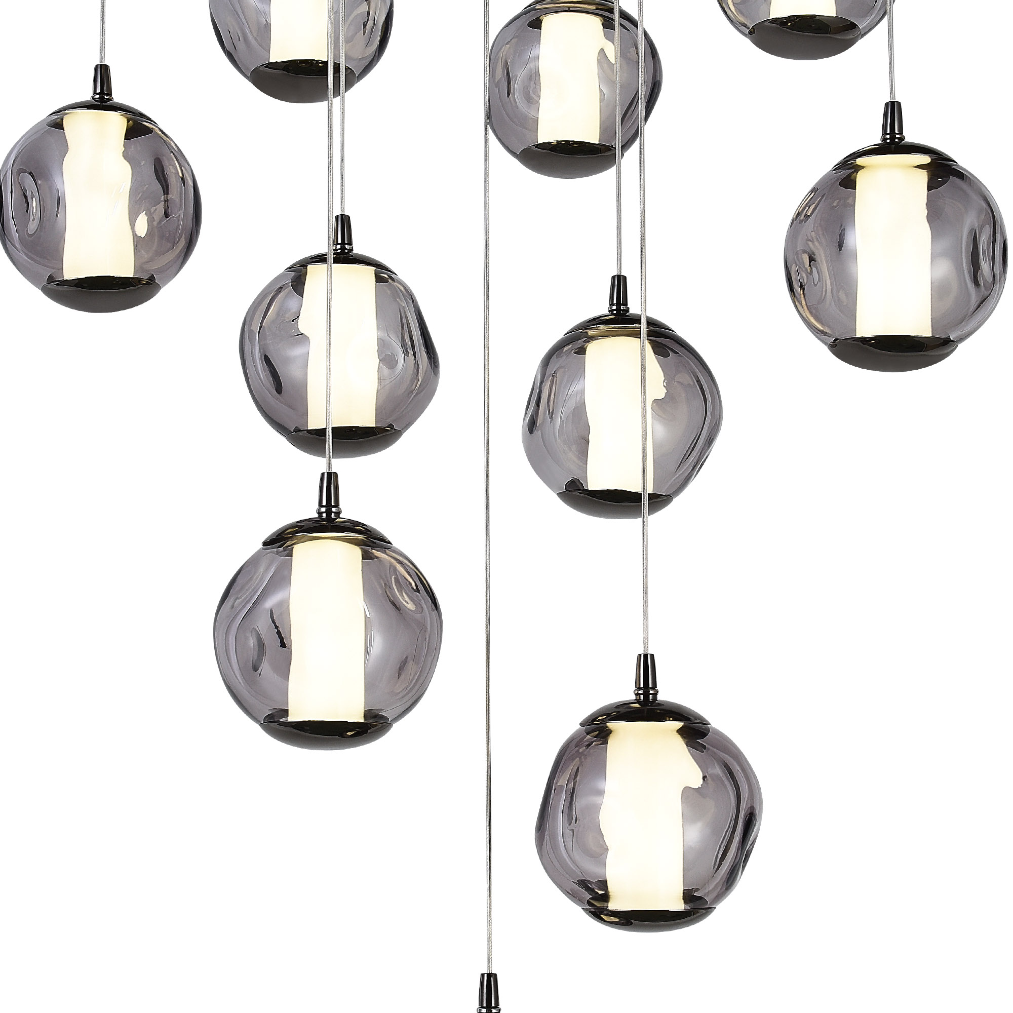 SL6520.403.13 Светильник подвесной ST-Luce черный жемчуг/прозрачно-дымчатый LED 1*65W 4000K HELMI