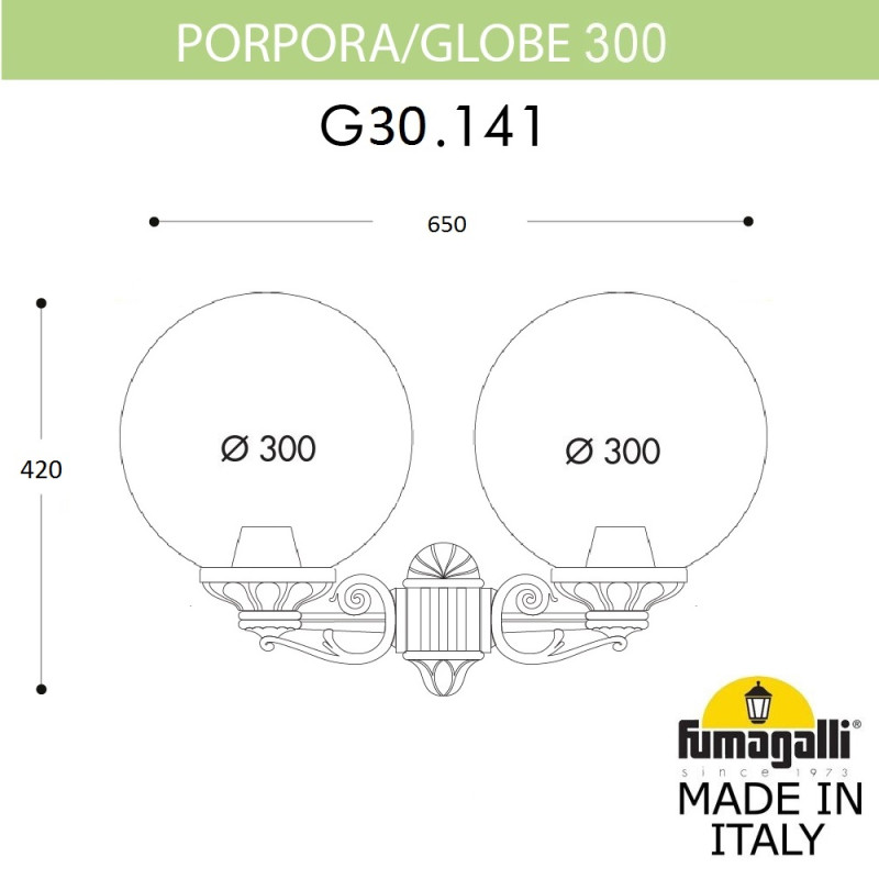 Светильник настенный Fumagalli G30.141.000.VXF1R