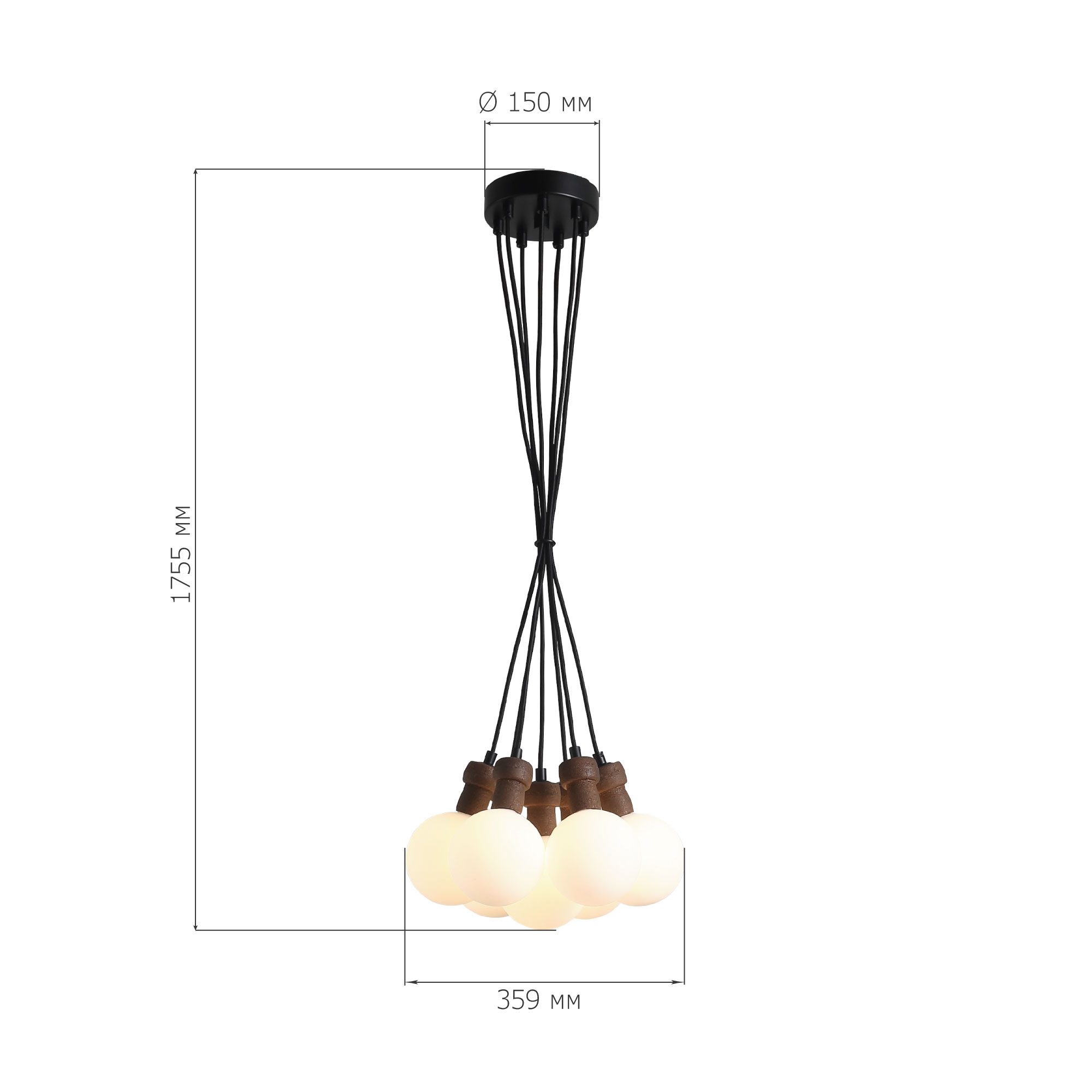 SL6226.403.07 Светильник подвесной ST-Luce Черный/Белый G9 7*5W 4000K CORK