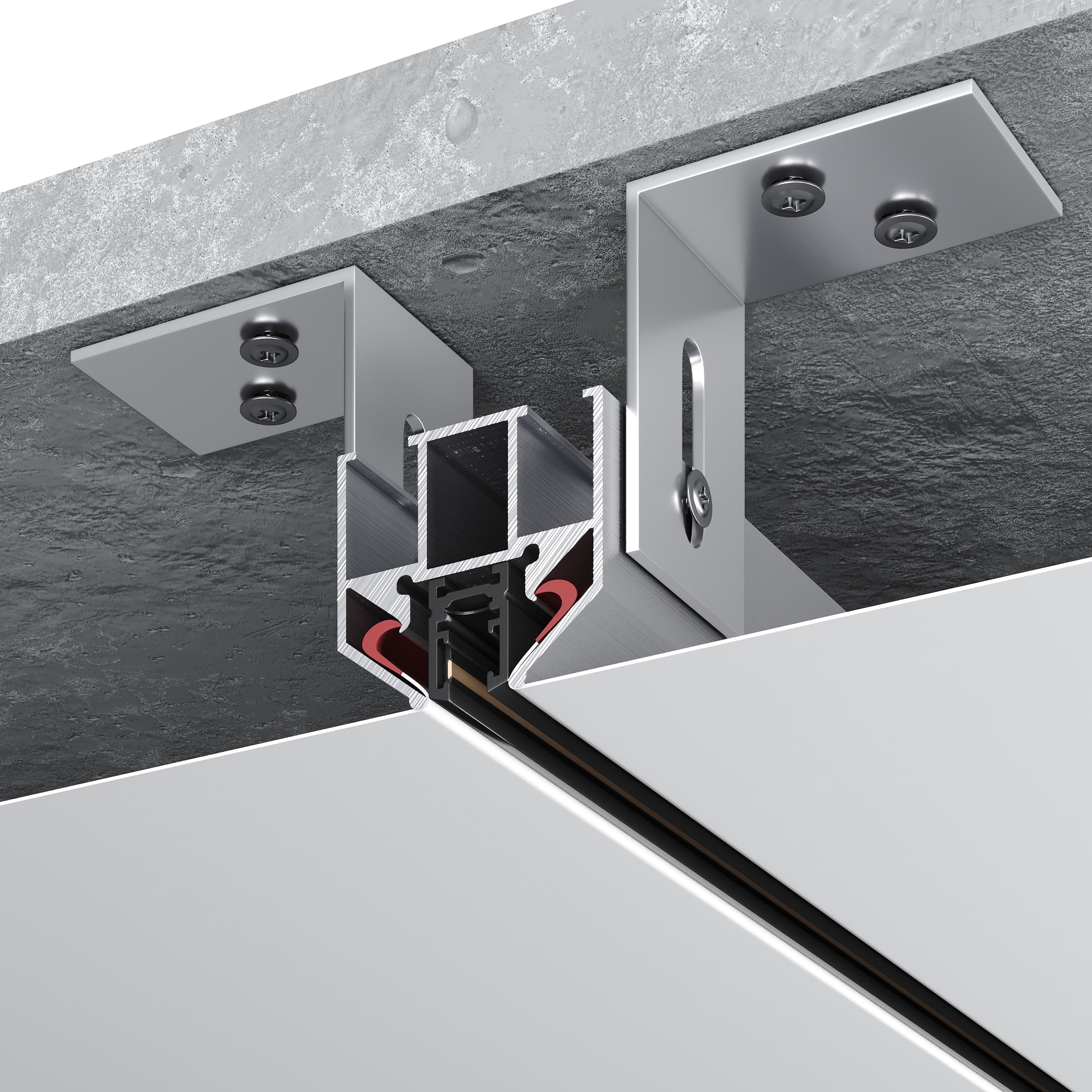 ST066.129.00 Профиль для шинопровода SUPER5 под натяжной потолок ST-Luce Алюминий Длина 2 000мм SUPER5