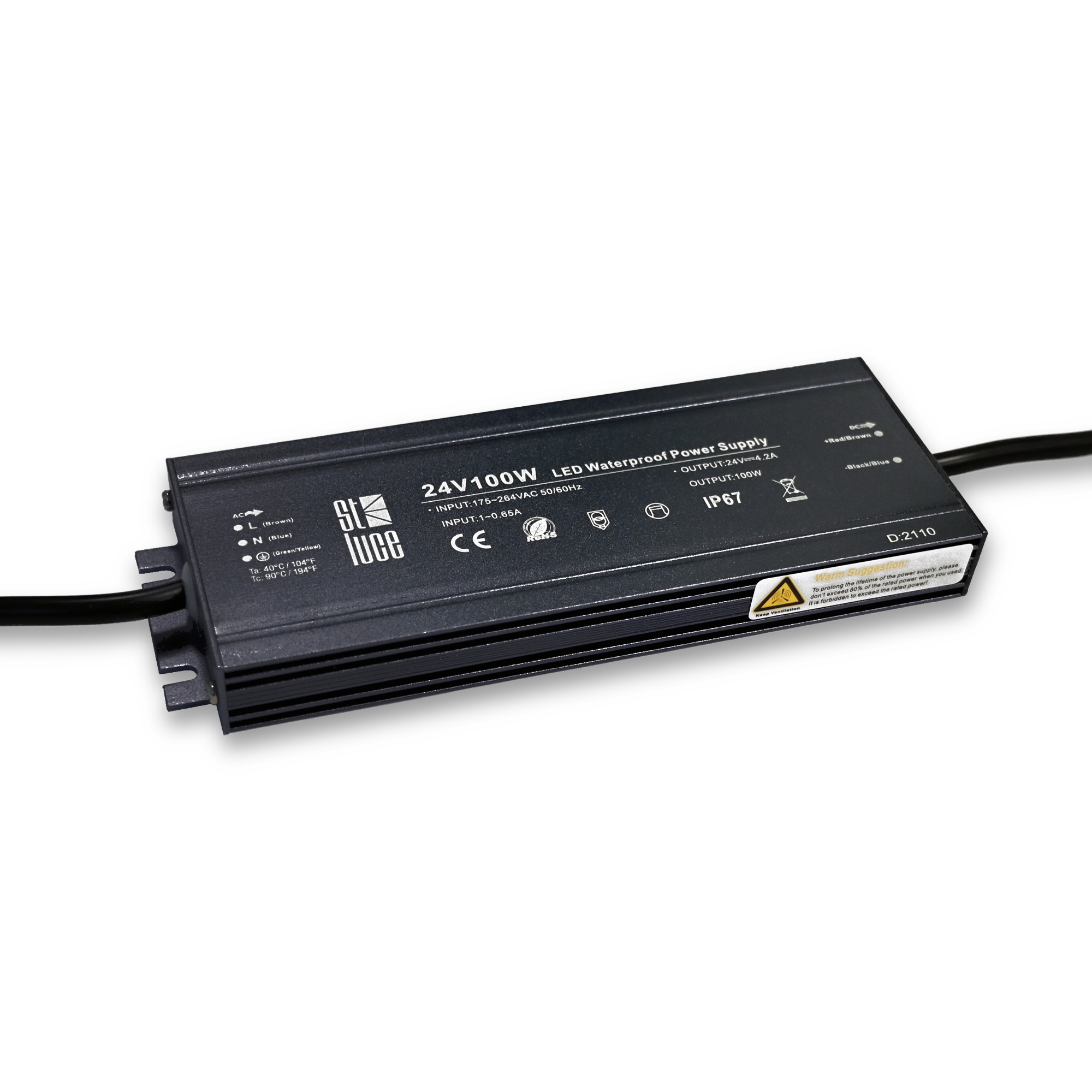 ST014.024.100 Блок питания (24V,100W,IP67) ST-Luce Светодиодные ленты