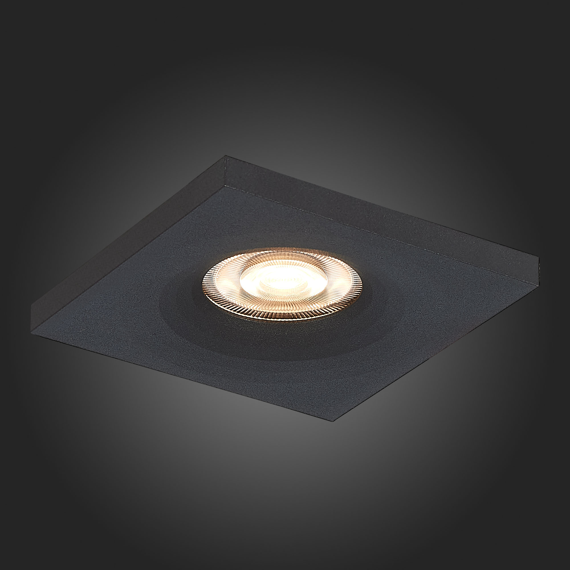 ST205.418.01 Св-к встр. Черный GU10 1*50W  L94xW94xH27 220V Без ламп Встраиваемые светильники