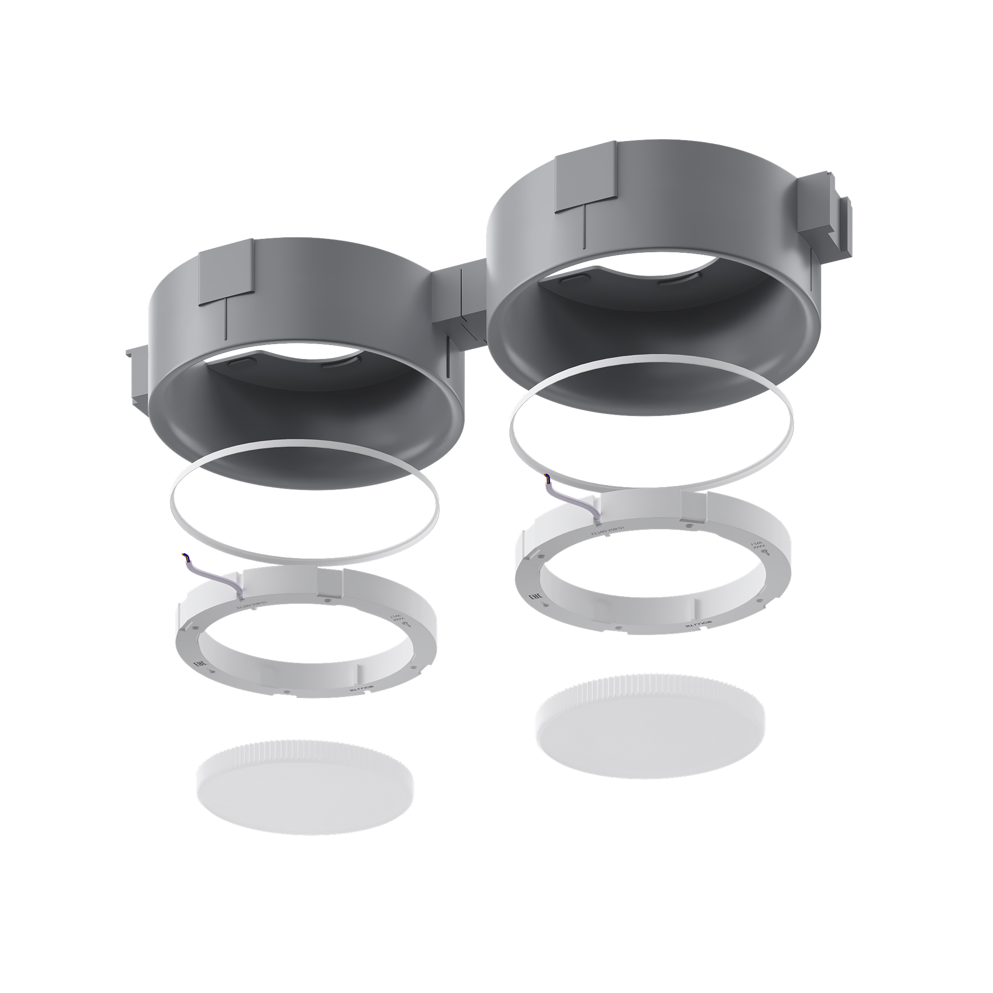 ST760.508.01 Св-к встр. в натяжной потолок  Белый, Серый GX53 1*12W 120 IP20 D110хH35мм220V Без ламп Встраиваемые светильники