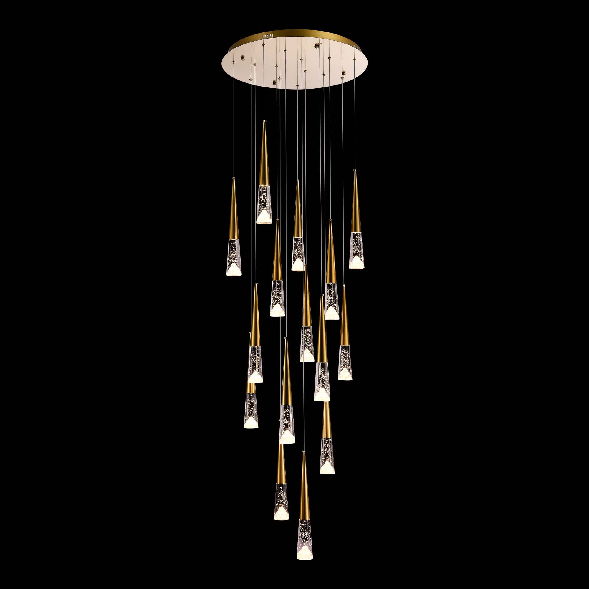 SL6111.203.15 Люстра подвесная ST-Luce Золотистый/Прозрачный LED 15*3W 3000K SOLLEN