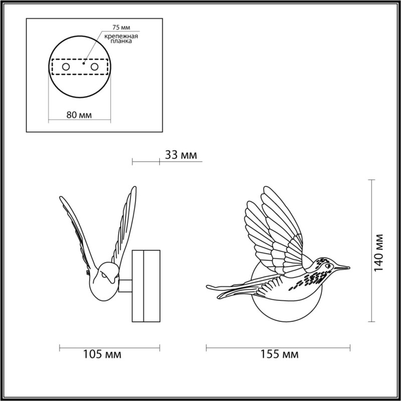 Детское бра Odeon Light 4310/3WL