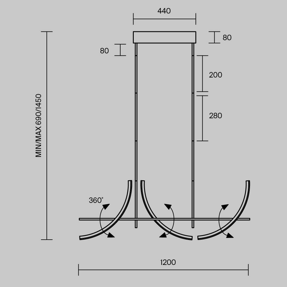 Подвесной светильник Maytoni MOD428PL-L20BK