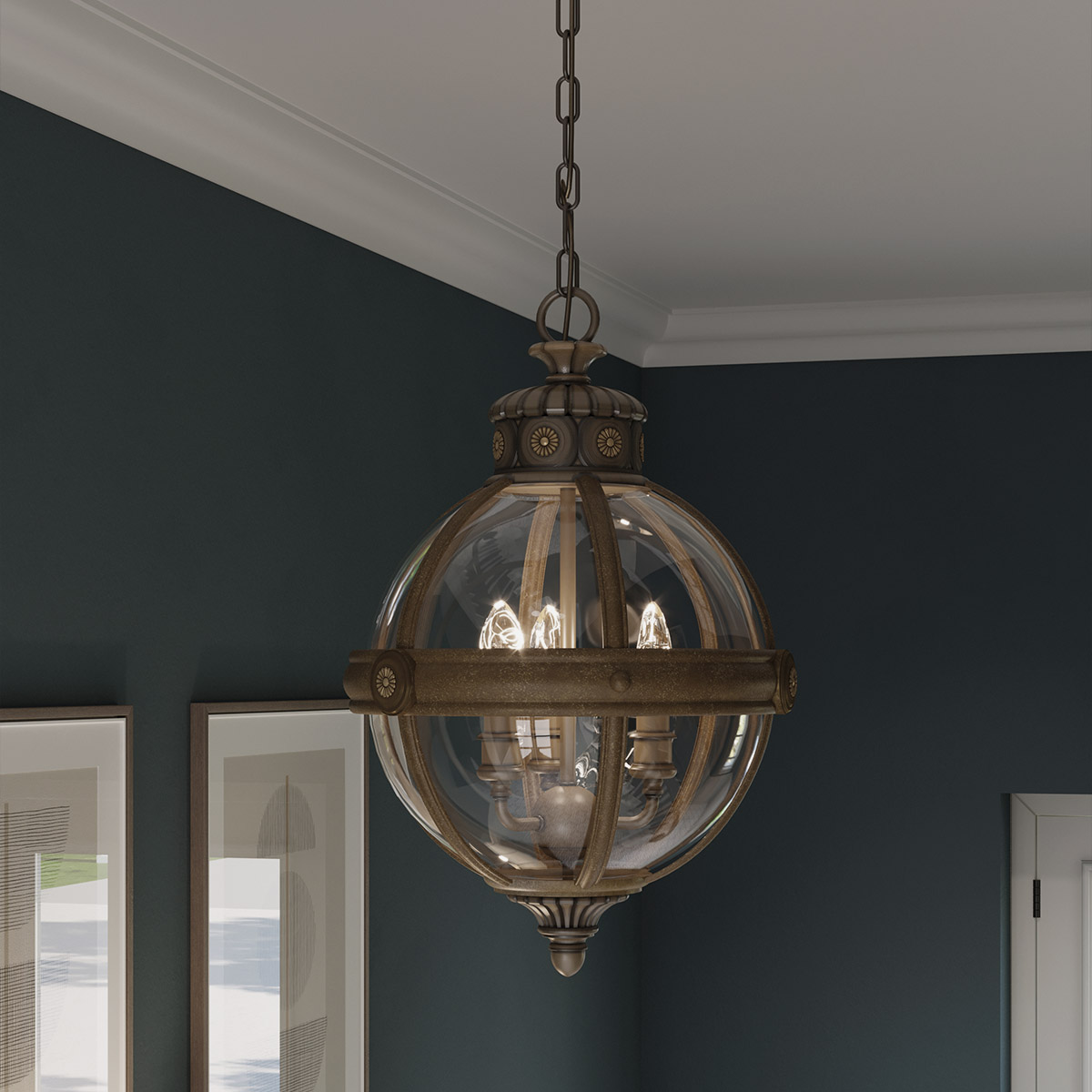 Подвесной светильник Feiss, Арт. FE-ADAMS-3P-BRZ