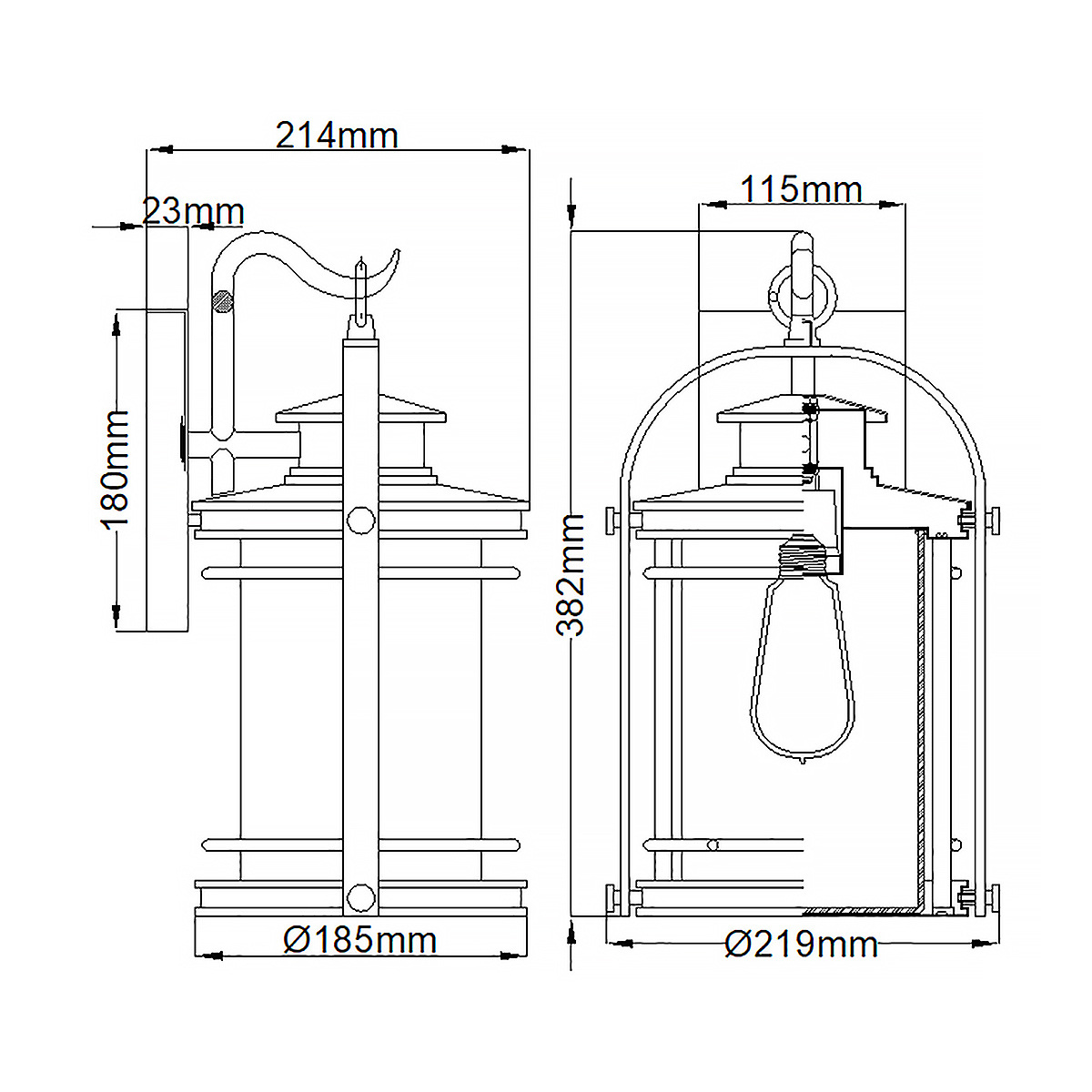 Настенный фонарь Quoizel, Арт. QN-BOOKER-M-IA