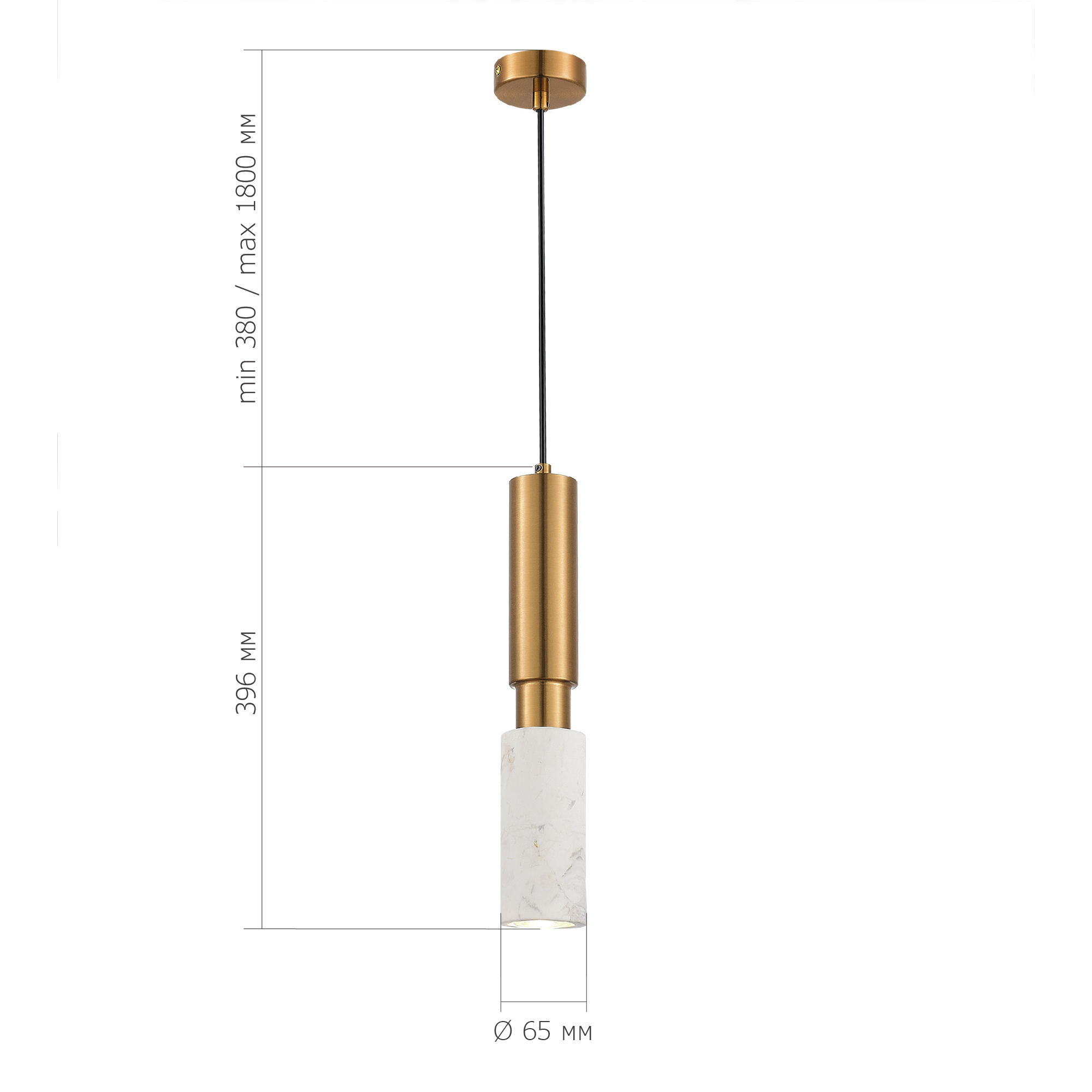 SL1192.353.01 Светильник подвесной ST-Luce Латунь/Латунь, Белый GU10 1*5W 4000K PRIETTI