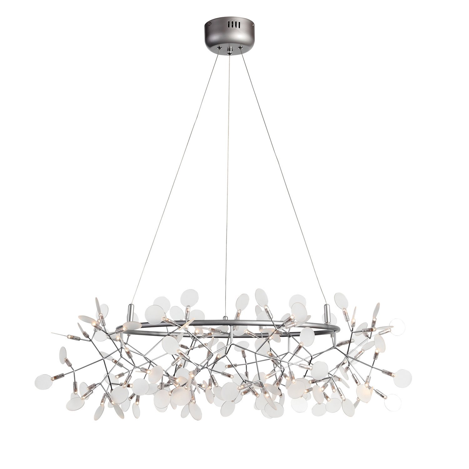SL379.103.135 Люстра подвесная ST-Luce Серебристый/Белый LED 135*0,3W 3500K RAFINA