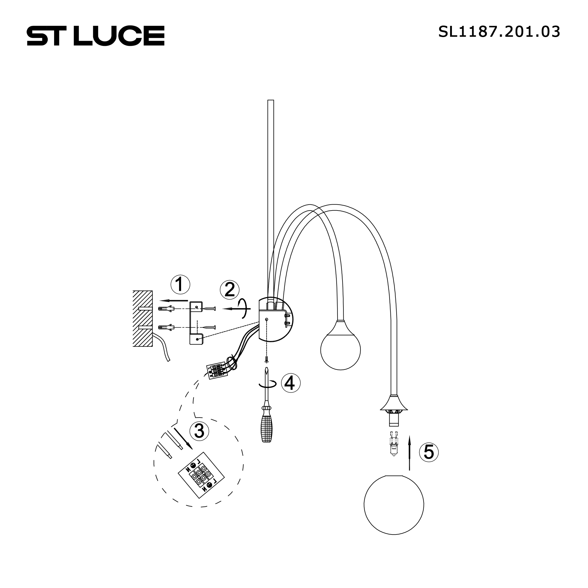 SL1187.201.03 Бра ST-Luce Золотистый/Белый G9 3*5W 4000K VIVE