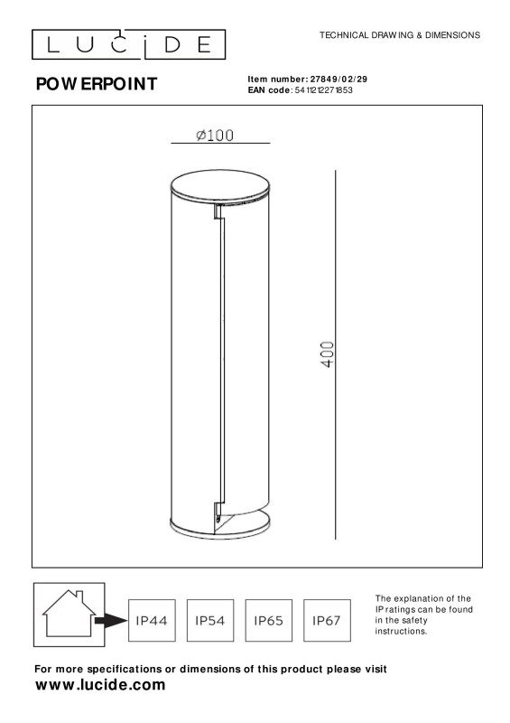 Уличный блок розеток LUCIDE 27849/02/29