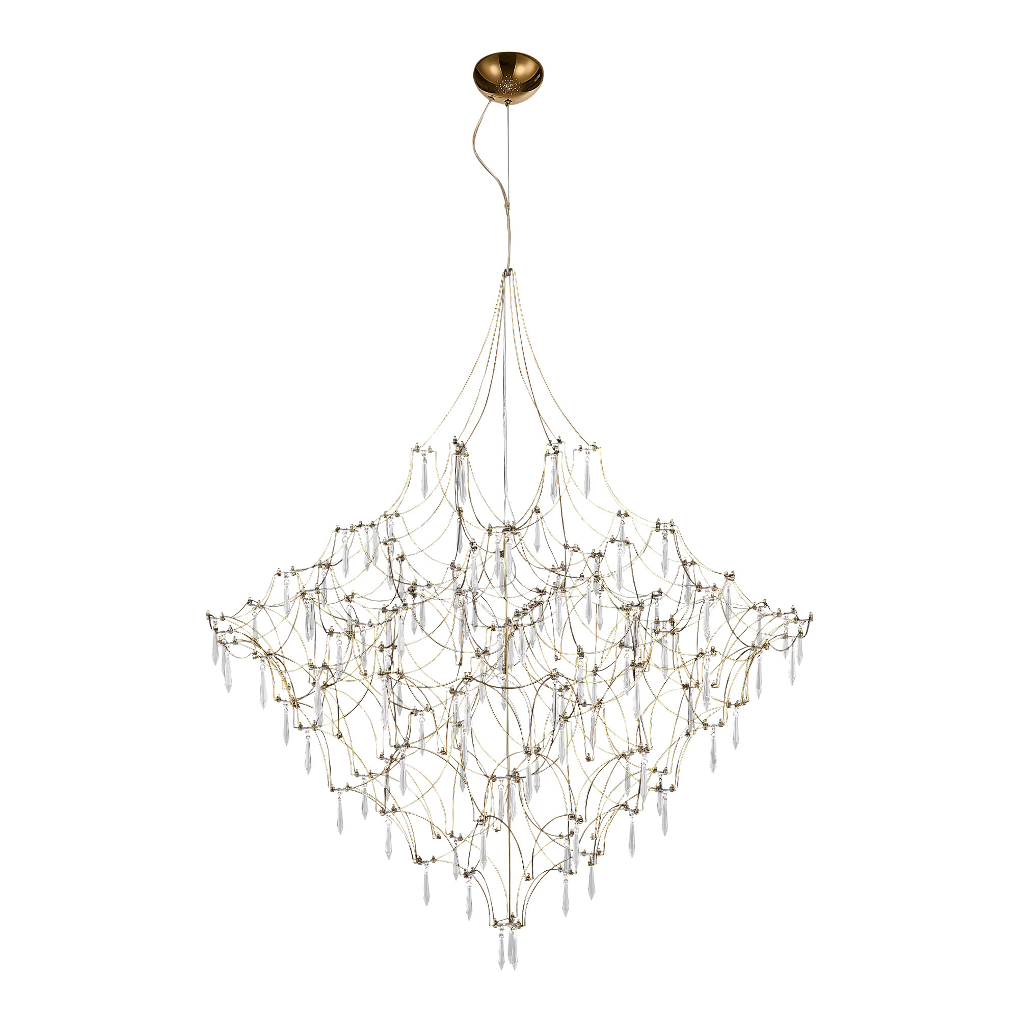 SL6601.203.114 Светильник подвесной ST-Luce Золотистый/Прозрачный LED 114*0,5W 3000K GRAVETTA