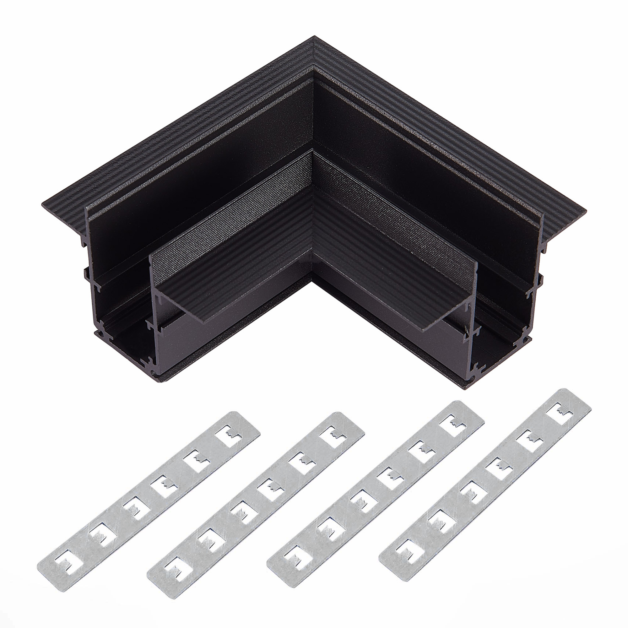 ST007.429.12 Угол-соединитель для встраиваемого магнитного шинопровода под ГКЛ 12мм ST-Luce Черный SKYLINE 48