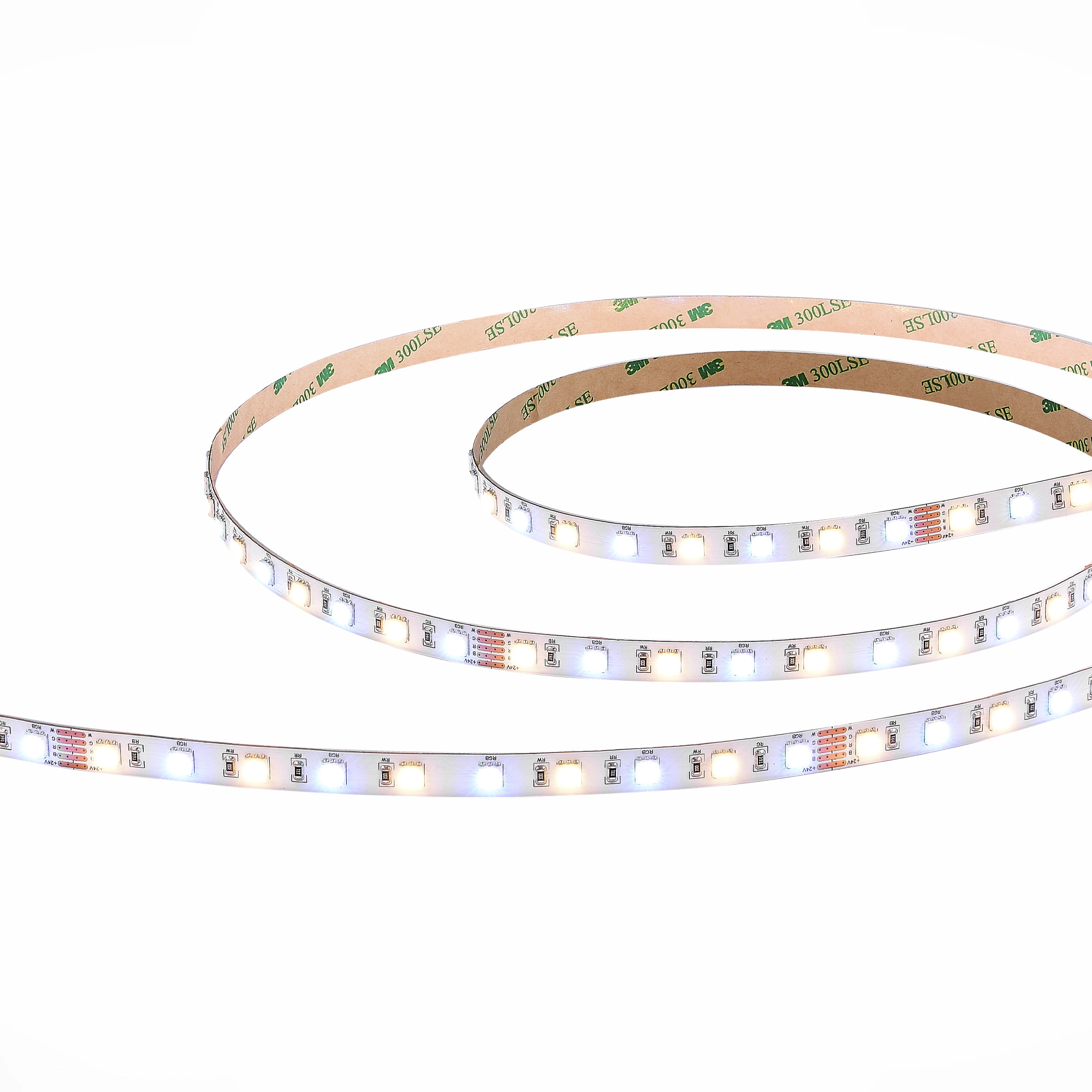 ST019.318.20RGBW Светодиодная лента SMD5050  - 17.28W/M 3000K+RGB 300Lm Ra>90 IP20 L5000xW10xH- 24V Светодиодные ленты