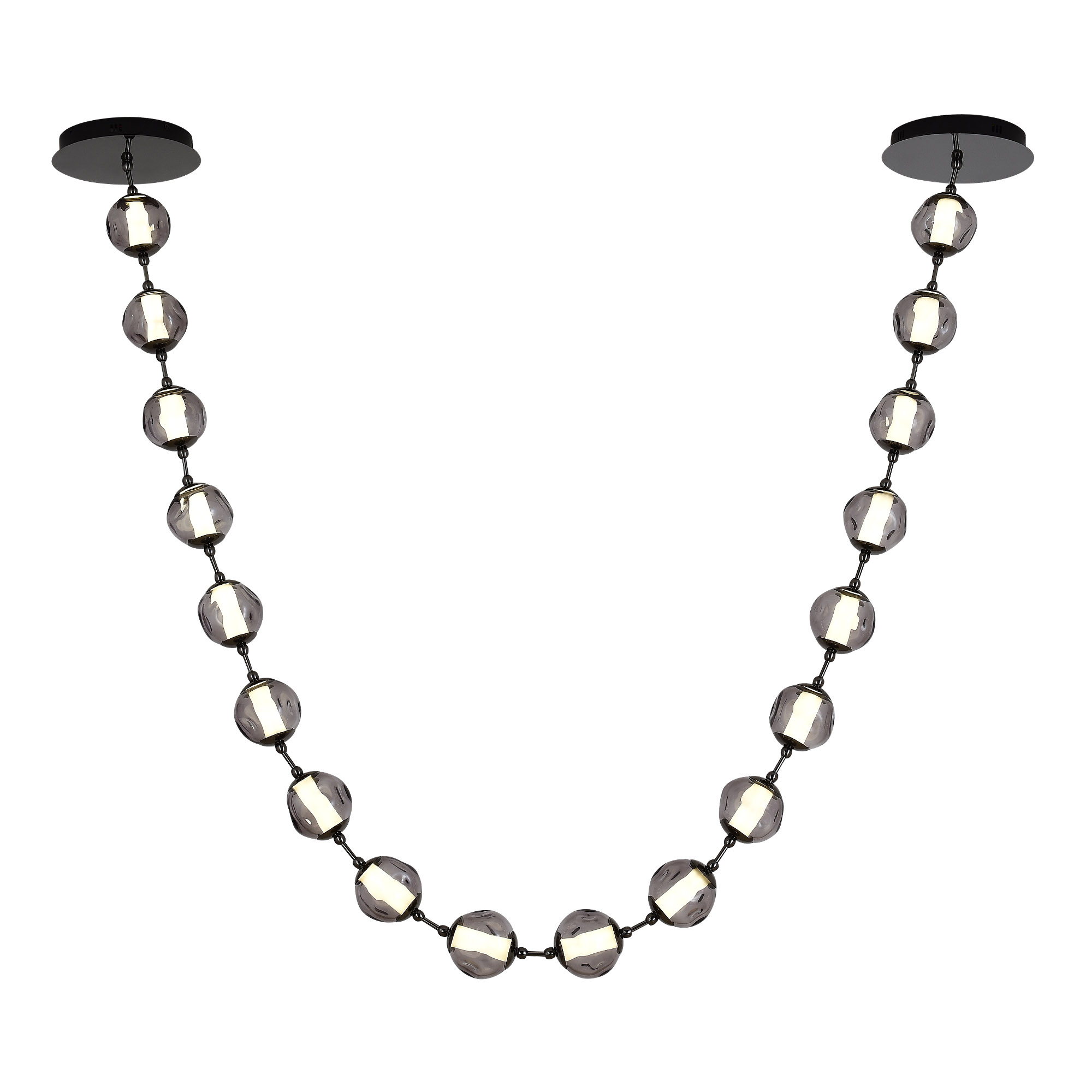 SL6520.403.18 Светильник подвесной ST-Luce черный жемчуг/прозрачно-дымчатый LED 1*90W 4000K HELMI