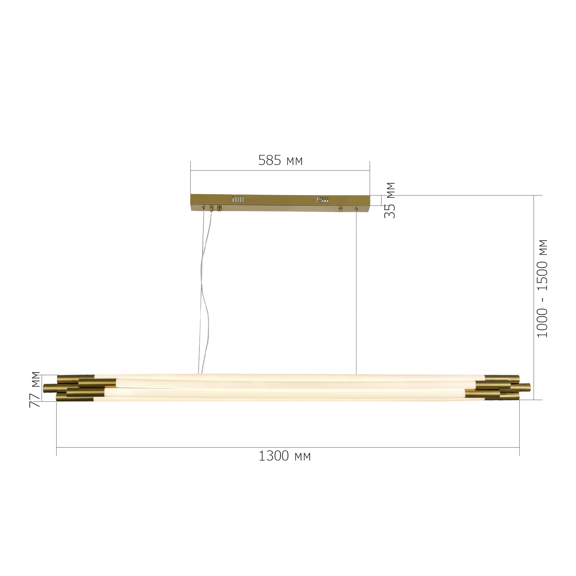 SL6237.303.58 Светильник подвесной ST-Luce латунь/белый LED 1*58W 4000K DALLAMOS