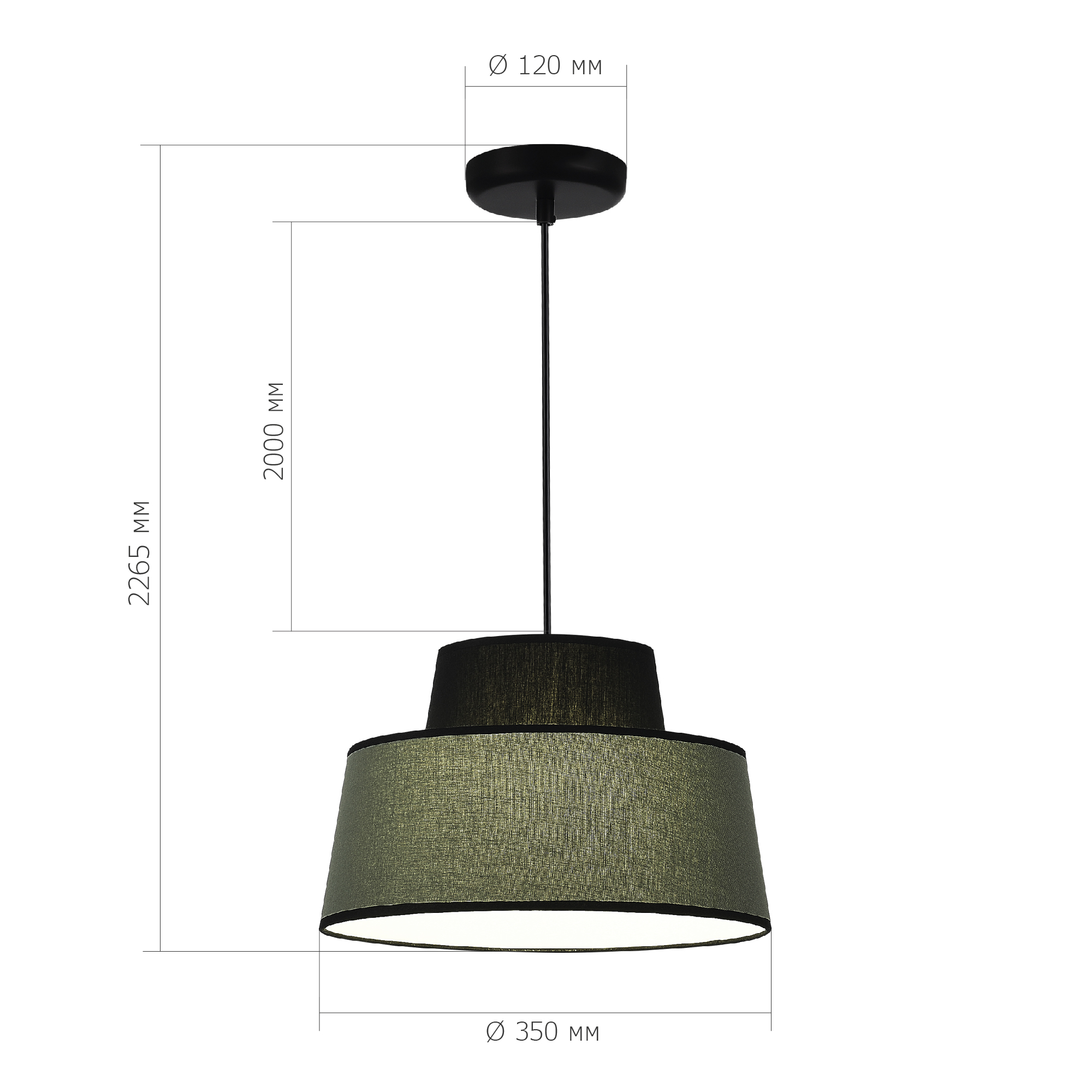 SL1354.433.01 Светильник подвесной ST-Luce Черный/Хаки E27 1*40W JACKIE
