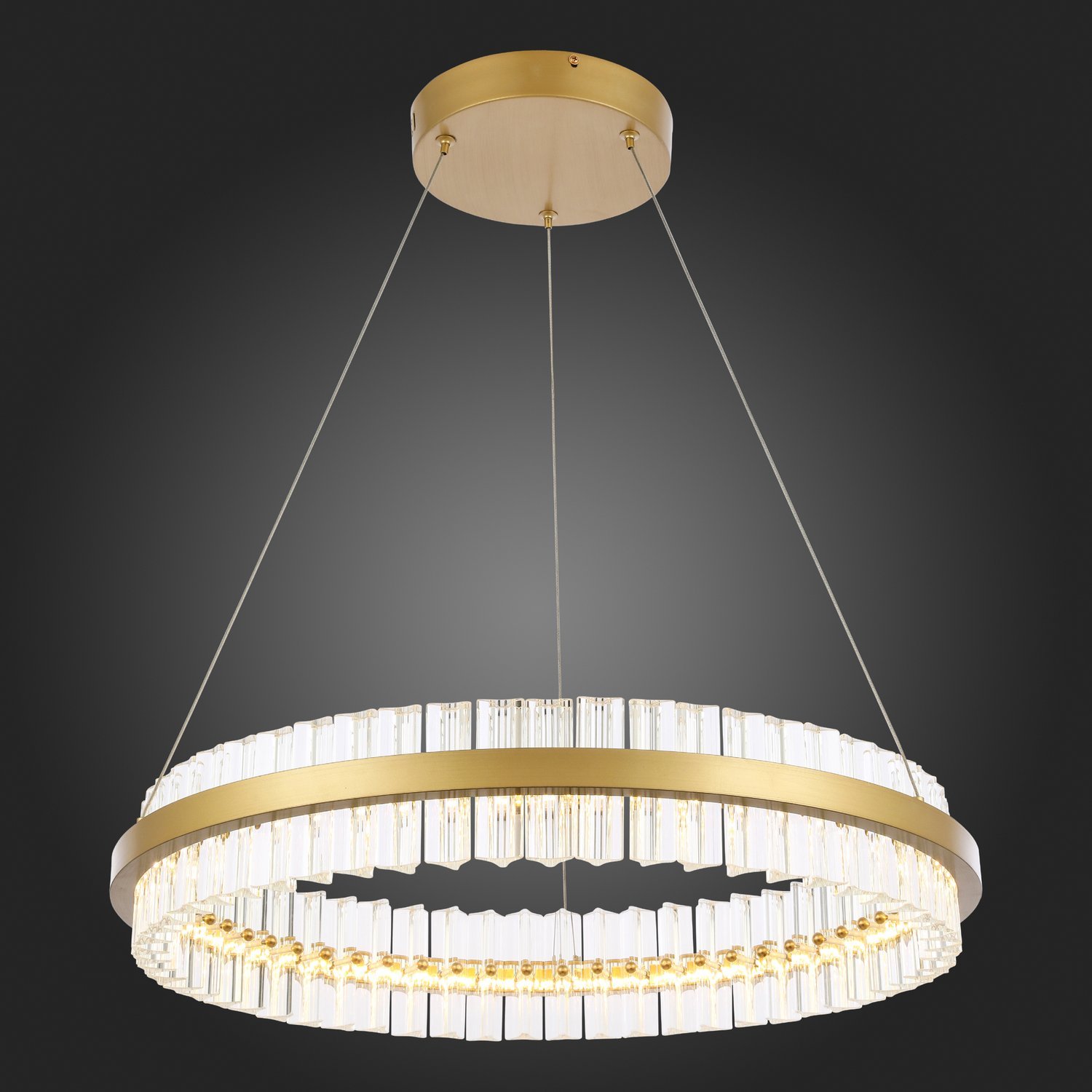 SL383.213.01 Светильник подвесной ST-Luce Матовое золото/Прозрачный LED 1*44W 3000K CHERIO