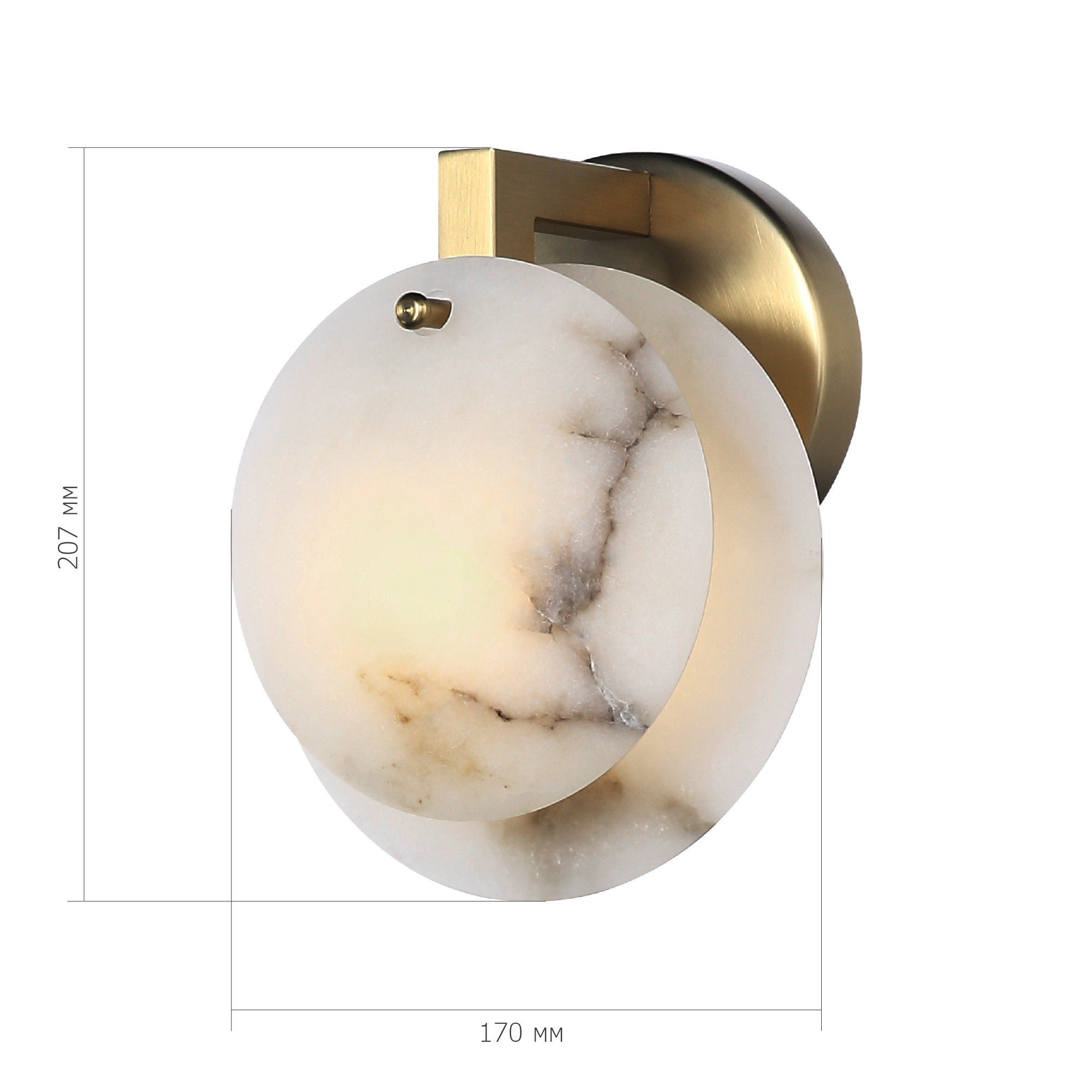 SL1520.301.01 Светильник настенный ST-Luce Латунь/Алебастр G9 1*5W 4000K CLAM