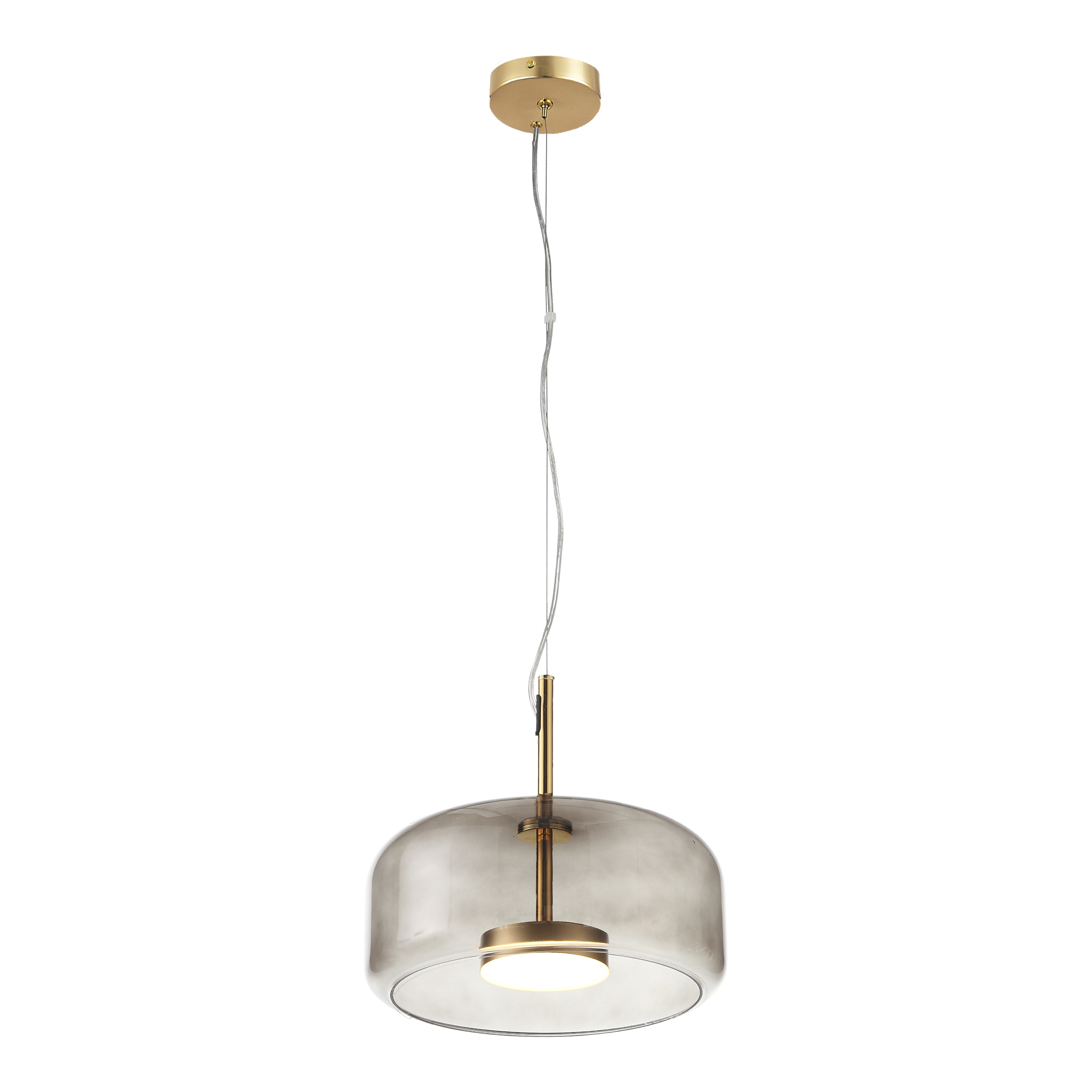 SL1053.243.01 Светильник подвесной ST-Luce Золотистый/Дымчатый LED 1*9W 3000K PALOCHINO